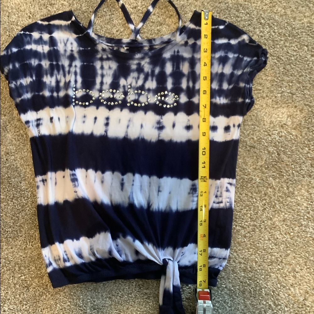 ❌Sold Live Show ❌ BeBe Swarovski Tie Dye Criss Cross Shirt - Picture 8 of 10